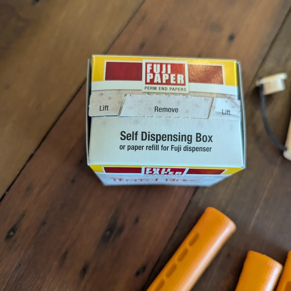Vintage Perm Rods W/ Elastic Clasps (48 CT) &‎ Box 500 CT Jumbo Perm End Papers